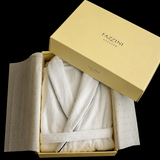 Premium kokybės ISOLA chalatas spalva Bianco + Blue