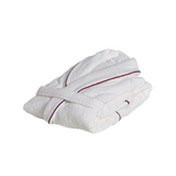 Premium kokybės ISOLA chalatas spalva Bianco + Burgundy