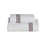 Premium kokybės ISOLA rankšluosčių rinkinys (2 vnt.) spalva Bianco Burgundy